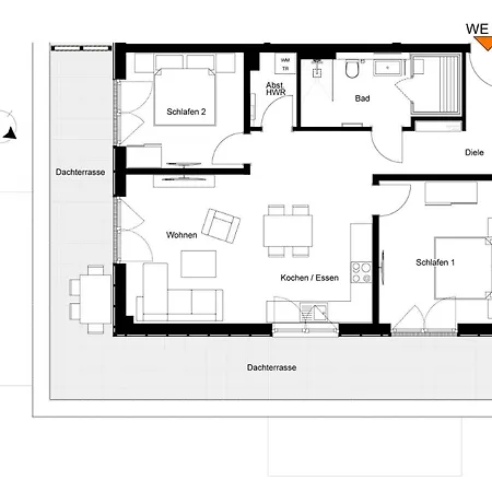 Kueste33/48 - Penthousewohnung Mit Dachterrasse, Sauna - Strandnah! * Tossens